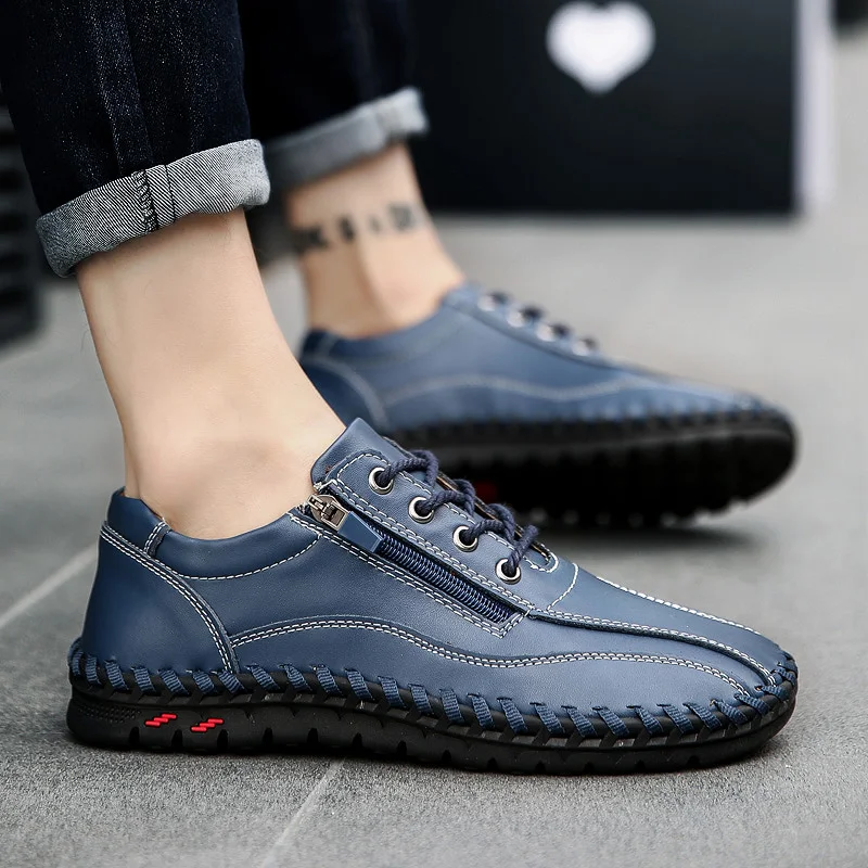 AKZ New Fashion Spring Summer shoes Men Casual shoes cow Split Leather Breathable Comfortable Light Male Flat shoes Lace up
AKZ New Fashion Spring Summer shoes Men Casual shoes cow Split Leather Breathable Comfortable Light Male Flat shoes Lace up