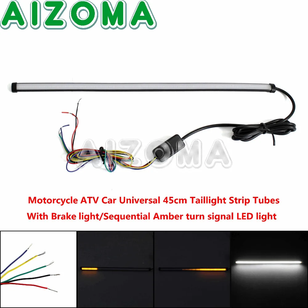 Motorcycle Scooter ATV Car Universal 45cm White LED Strip Tube Taillight w/Amber Sequential Turn Signal Light Rear Brake Lamp
Motorcycle Scooter ATV Car Universal 45cm White LED Strip Tube Taillight w/Amber Sequential Turn Signal Light Rear Brake Lamp
