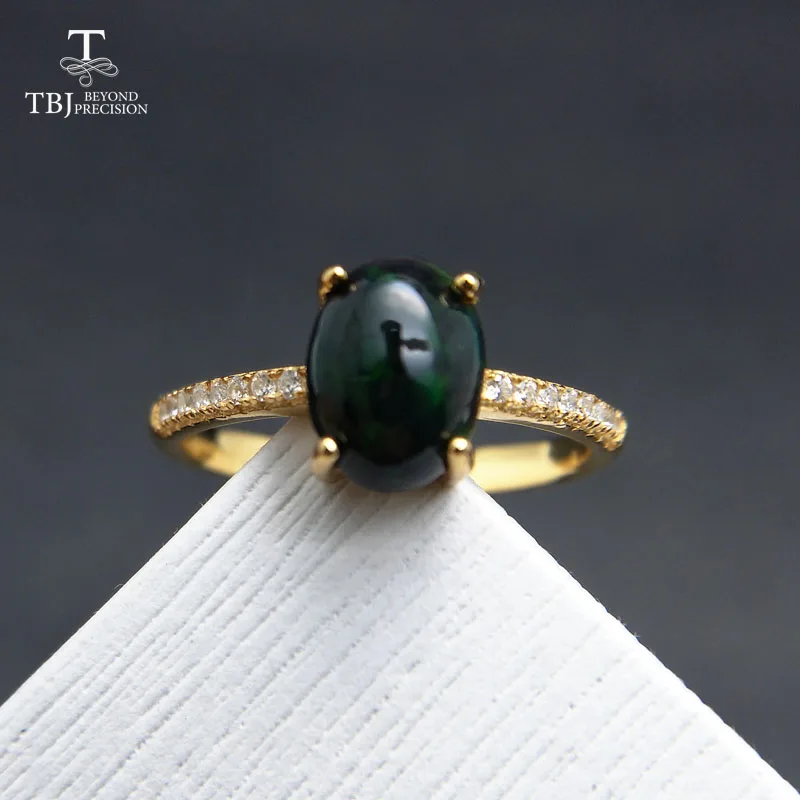 TBJ,Black Ethiopian Opal Oval cut 6*8mm natural gemstone classic ring in 925 sterling silver gemstone jewelry with gift box
TBJ,Black Ethiopian Opal Oval cut 6*8mm natural gemstone classic ring in 925 sterling silver gemstone jewelry with gift box