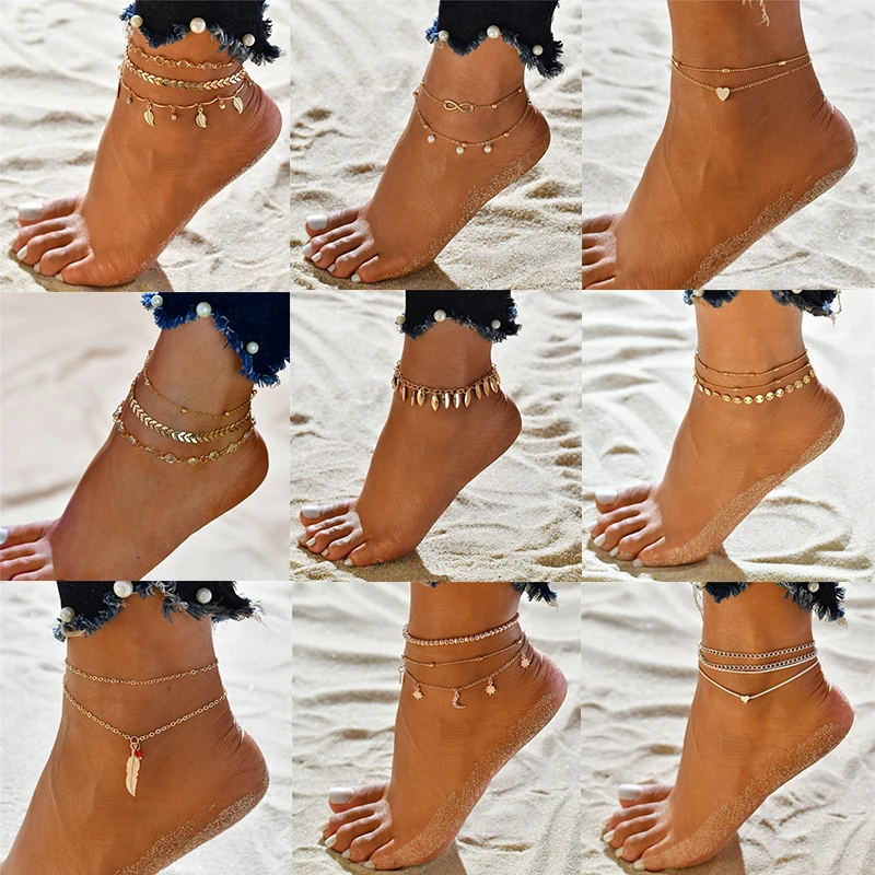 Modyle 3pcs/set Ankle Chain Pendant Anklet Metal Summer Beach Foot Jewelry Fashion Style Anklets for Women
Modyle 3pcs/set Ankle Chain Pendant Anklet Metal Summer Beach Foot Jewelry Fashion Style Anklets for Women