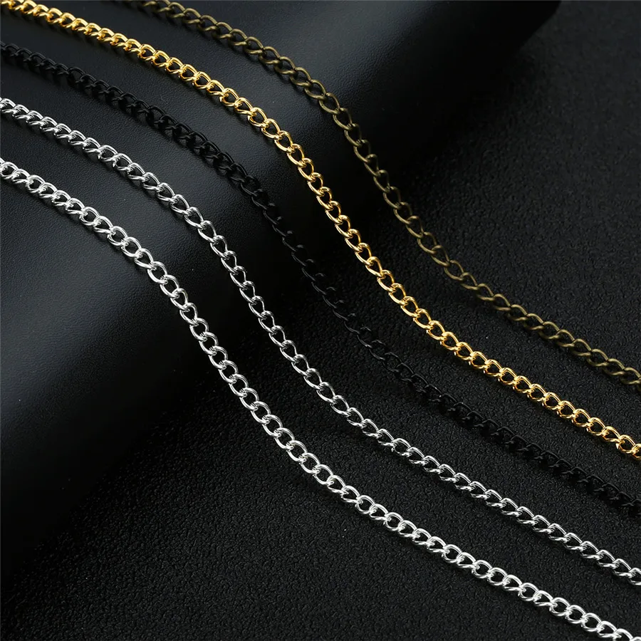 SAUVOO 10m/pack 3x4mm Metal Iron Bulk Chains Gold Silver Antique Bronze Color Link Chain For Necklace Bracelet Jewelry Findings
SAUVOO 10m/pack 3x4mm Metal Iron Bulk Chains Gold Silver Antique Bronze Color Link Chain For Necklace Bracelet Jewelry Findings