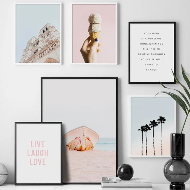 Nordic Decoration Home Art Poster Ice Cream Boat Beach Coconut Tree Quotes Canvas Painting Living Room Decorative Wall Pictures
Nordic Decoration Home Art Poster Ice Cream Boat Beach Coconut Tree Quotes Canvas Painting Living Room Decorative Wall Pictures