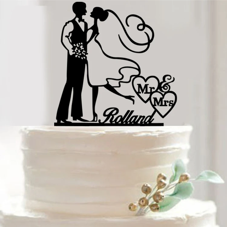 100 шт./лот Креативный дизайн MR & MRS rollland свадебный торт вставленная карта Топпер