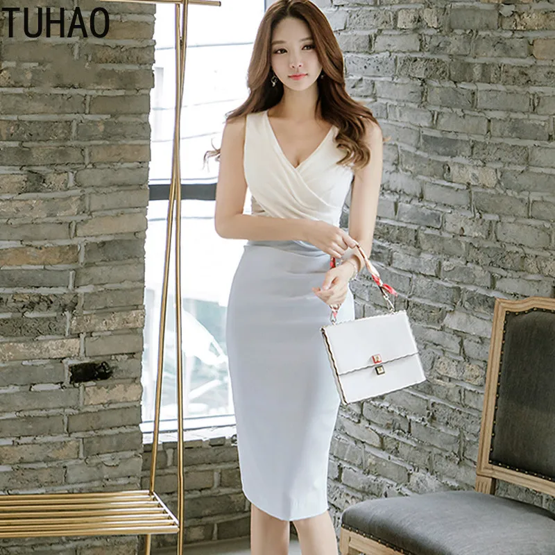 Elegant Slim Pencil Sheath Work Dress Woman Sexy Bottoming Midi Patchwork Dresses OL Sleeveless Tnk Summer Vestidos T6176
Elegant Slim Pencil Sheath Work Dress Woman Sexy Bottoming Midi Patchwork Dresses OL Sleeveless Tnk Summer Vestidos T6176