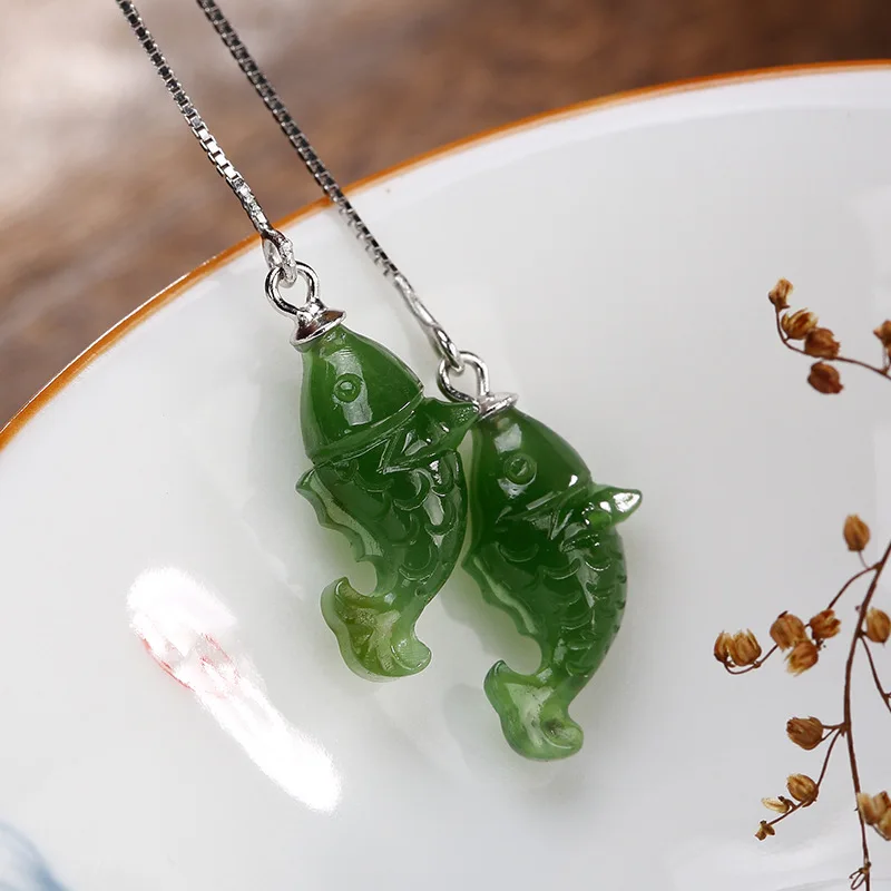 Серьги-кисточки из настоящего серебра 925 пробы, винтажные, с натуральным зеленым нефритом И рыбками, Подарочный лоток, поставка с коробкой
Серьги-кисточки из настоящего серебра 925 пробы, винтажные, с натуральным зеленым нефритом И рыбками, Подарочный лоток, поставка с коробкой