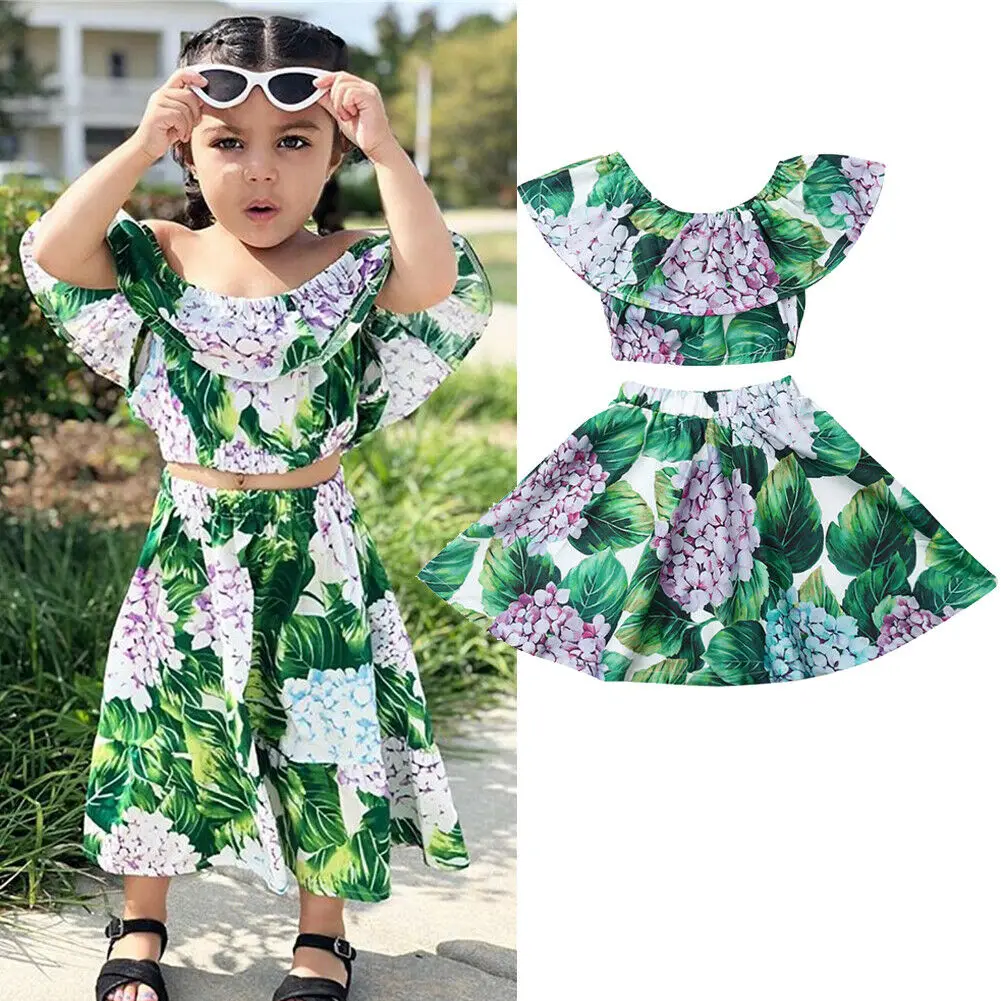 Pudcoco Summer Toddler Baby Girl Clothes Off Shoulder Flower Print Ruffle Tops Skirt Sunsuit 2Pcs Outfits Summer Clothes 
Pudcoco Summer Toddler Baby Girl Clothes Off Shoulder Flower Print Ruffle Tops Skirt Sunsuit 2Pcs Outfits Summer Clothes