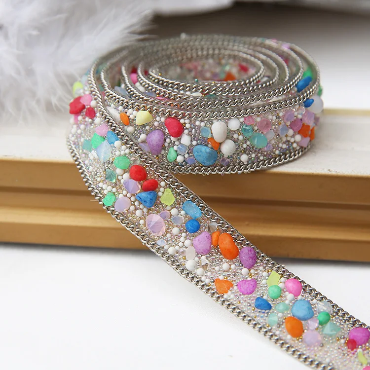 Wedding dress accessories fabric applique patches Rainbow Crystal Rhinestone lace trim Iron on or Sew on the clothes 2cm Width
Wedding dress accessories fabric applique patches Rainbow Crystal Rhinestone lace trim Iron on or Sew on the clothes 2cm Width