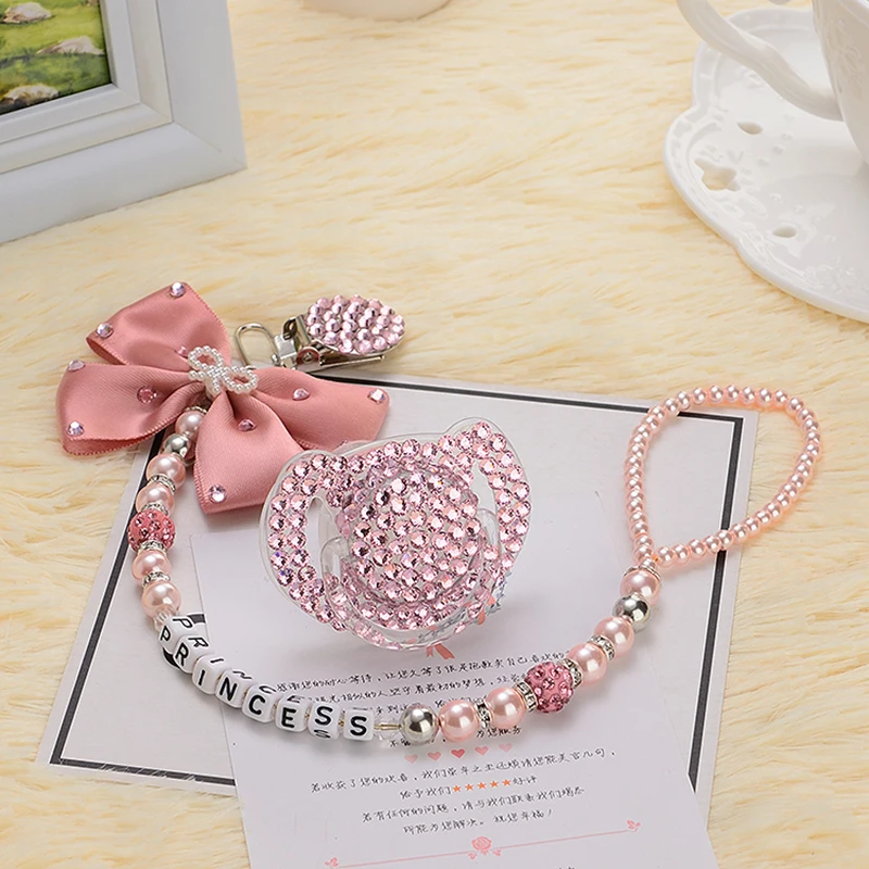 MIYOCAR custom-any name set stunning pink bling bow pacifier clip holder dummy clip with bling pacifier
MIYOCAR custom-any name set stunning pink bling bow pacifier clip holder dummy clip with bling pacifier