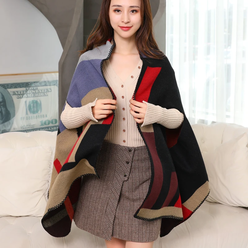 Women's Shawl Coat Luxury Brand Style Thicken Warm Cashmere Cuff Shawl Long Knitted Scarves Winter Soft Lady Wrap Poncho
Women's Shawl Coat Luxury Brand Style Thicken Warm Cashmere Cuff Shawl Long Knitted Scarves Winter Soft Lady Wrap Poncho