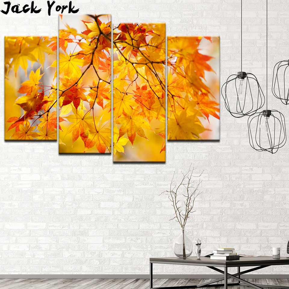 Canvas Painting Yellow maple leaves in autumn 4 Pieces Wall Art Painting Modular Wallpapers Poster Print living room Home Decor
Canvas Painting Yellow maple leaves in autumn 4 Pieces Wall Art Painting Modular Wallpapers Poster Print living room Home Decor