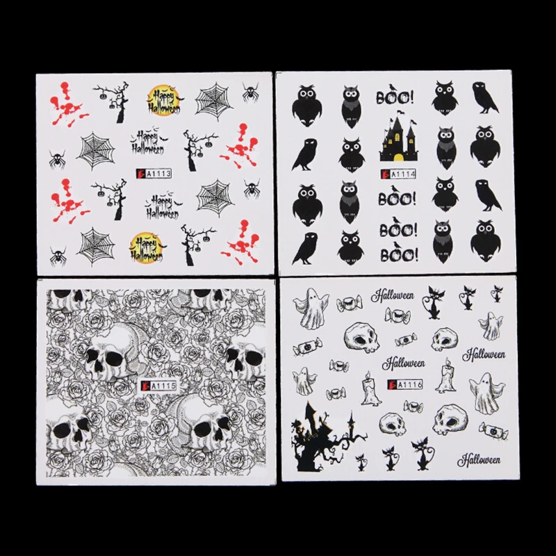 48 sheet Nail Sticker Water Transfers Stickers Nail Decals Halloween Skull Head cat decoration Halloween
48 sheet Nail Sticker Water Transfers Stickers Nail Decals Halloween Skull Head cat decoration Halloween