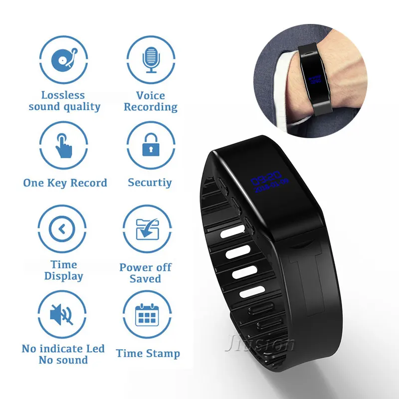 32GB Bracelet Voice Recorder Multifunction Digital Voice Activated Audio Recording Time Display U Disk MP3 Watch Wristband Style
32GB Bracelet Voice Recorder Multifunction Digital Voice Activated Audio Recording Time Display U Disk MP3 Watch Wristband Style