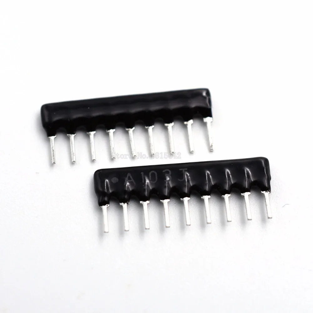 Сеть с изоляцией DIP, 10 шт., резисторная матрица, 9 контактов, 10 кОм, A103J, 10KR, сетевая матрица сопротивления A09-103J
Сеть с изоляцией DIP, 10 шт., резисторная матрица, 9 контактов, 10 кОм, A103J, 10KR, сетевая матрица сопротивления A09-103J