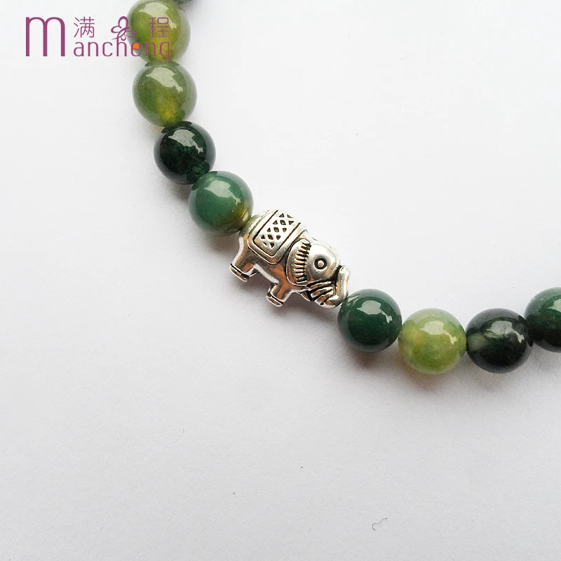 Men women 6MM natural moss agate stone strand bracelet silver plated elephant beads moss agate rope chain elastic bracelets
Men women 6MM natural moss agate stone strand bracelet silver plated elephant beads moss agate rope chain elastic bracelets