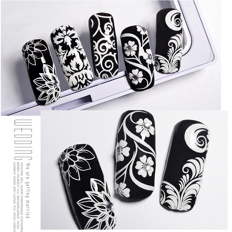 Высококачественные белые цветы MIOBLET кружевные наклейки для ногтевого дизайна