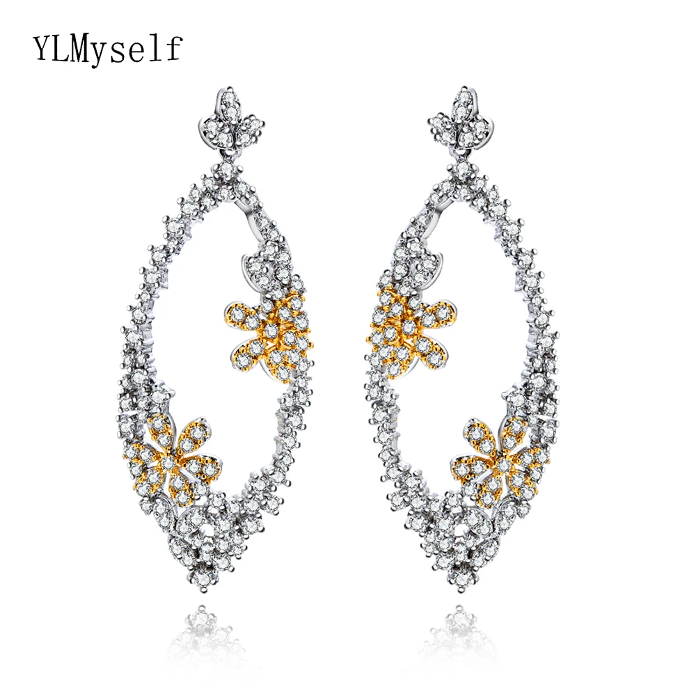 Pretty Long Drop Earrings Flower design Oval shape Jewelry High Grade Female Accessories White and 2 Tone Big Earring
Pretty Long Drop Earrings Flower design Oval shape Jewelry High Grade Female Accessories White and 2 Tone Big Earring