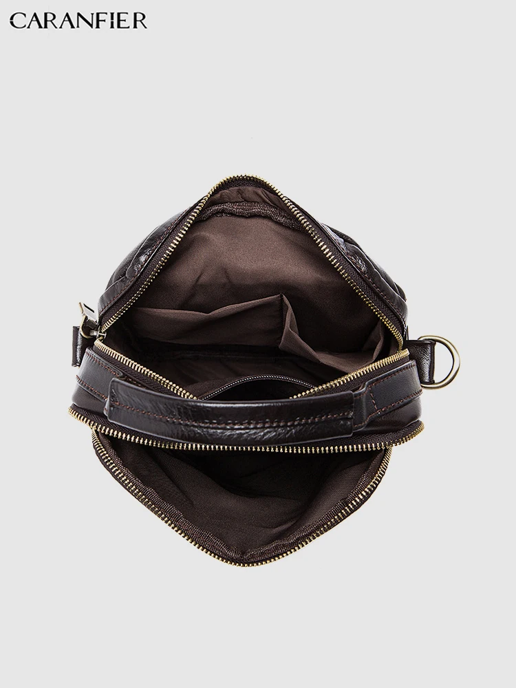 CARANFIER Mens Large Travel Bags Shoulder Messenger Genuine Cowhide Leather Handbags Solid Vintage Crossbody School | Багаж и сумки