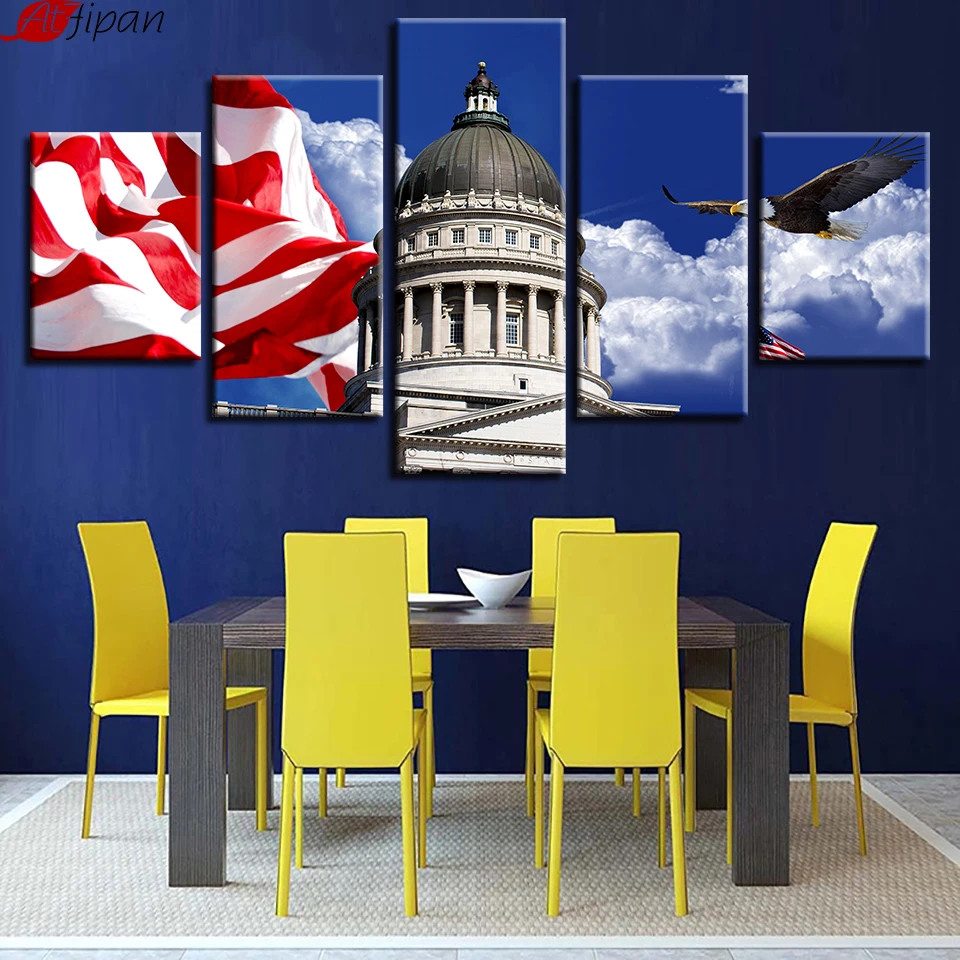 HD Printed Modular Pictures Canvas 5 Pieces American Flag Eagle Castle Sky Scenery Painting Wall Art Living Room Decor Framework
HD Printed Modular Pictures Canvas 5 Pieces American Flag Eagle Castle Sky Scenery Painting Wall Art Living Room Decor Framework