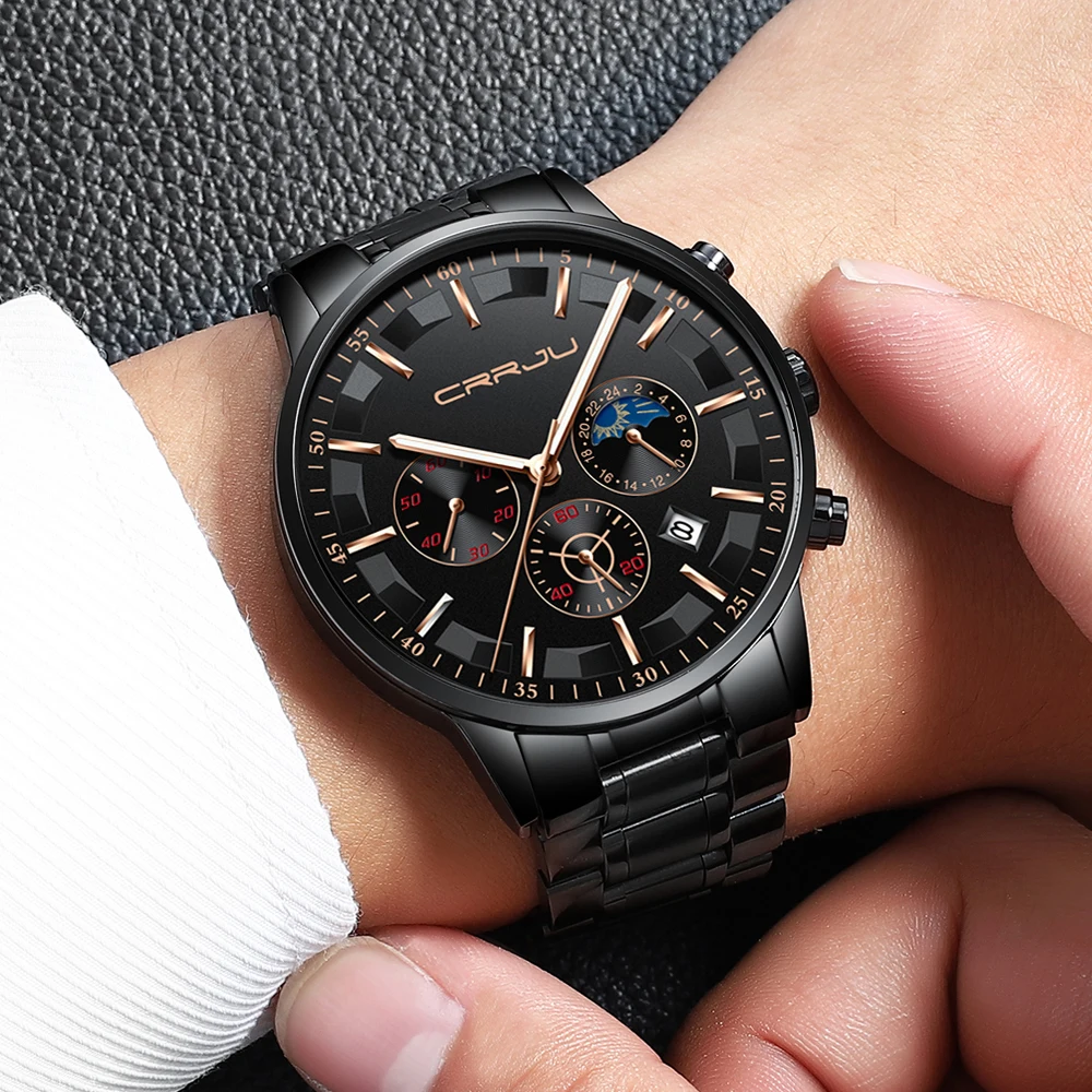 Watches Men Luxury Brand CRRJU 2019 Military Quartz Watch Fashion Chronograph Watch Reloj Hombre Sport Clock Relogio Masculino
Watches Men Luxury Brand CRRJU 2019 Military Quartz Watch Fashion Chronograph Watch Reloj Hombre Sport Clock Relogio Masculino