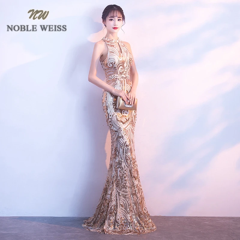 NOBLE WEISS Elegant Halter Evening Dress Mermaid Prom Gowns Sexy Formal Evening Gown Sequin Prom Dress Free Shipping
NOBLE WEISS Elegant Halter Evening Dress Mermaid Prom Gowns Sexy Formal Evening Gown Sequin Prom Dress Free Shipping