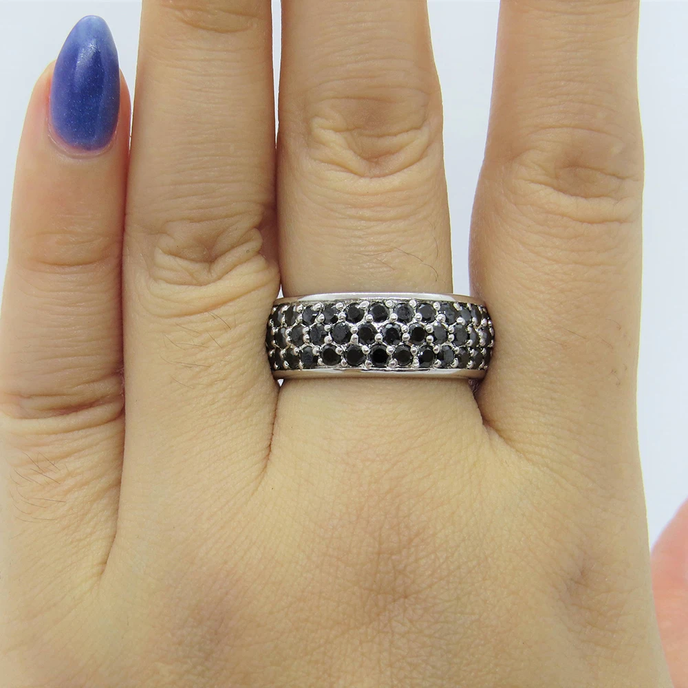 0.84ctw 1.4mm Round Brilliant Cut Black Moissanite Fashion Ring For Women 14k White Gold
0.84ctw 1.4mm Round Brilliant Cut Black Moissanite Fashion Ring For Women 14k White Gold