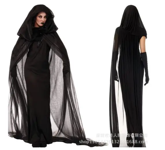 Halloween Ghost Bride Witch Vampire Queen Cool Black Dress And Cloak Uniform Cosplay Costume For Masquerade Party
Halloween Ghost Bride Witch Vampire Queen Cool Black Dress And Cloak Uniform Cosplay Costume For Masquerade Party