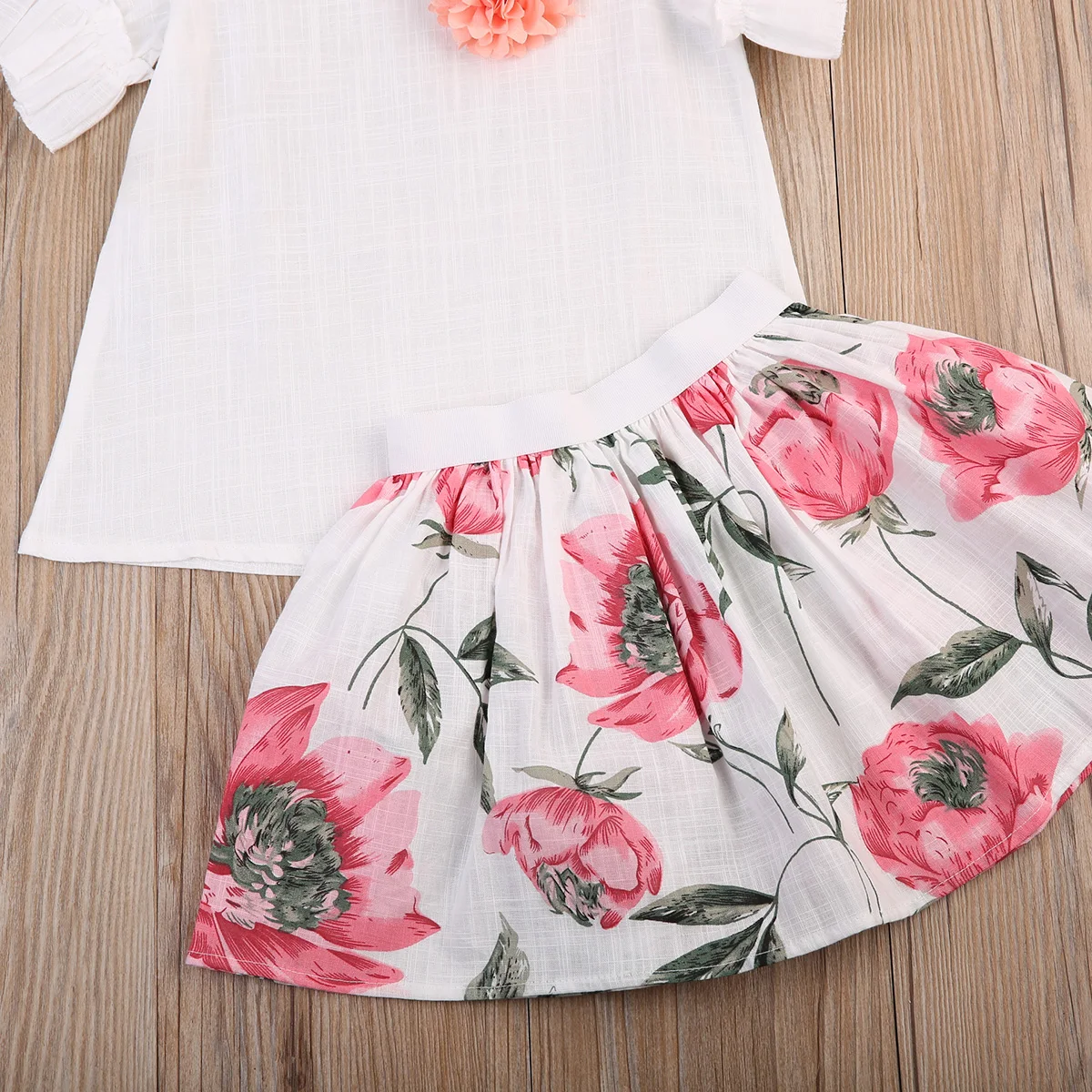 2 шт./комплект кружевная футболка и юбка с цветочным принтом|2pcs set|summer outfitset clothes |