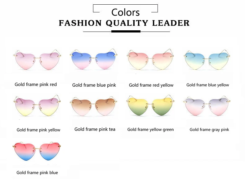 OHMIDA New Fashion Heart Sunglasses Women Mirror UV400 Band Rimless Sun Glasses Men Mirrored Pink Sexy Shades oculos de sol | Аксессуары