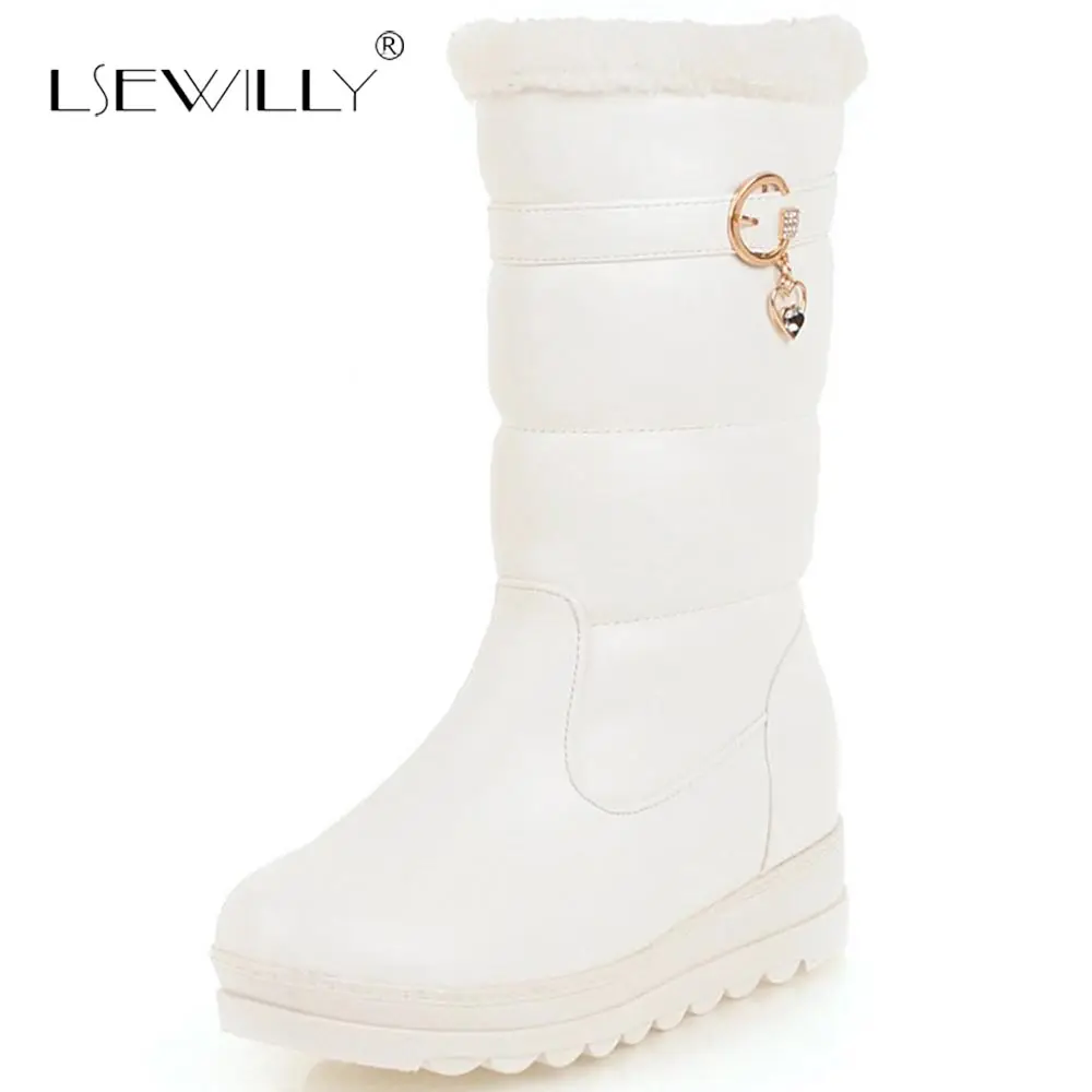 Lsewilly Winter Snow Boots Platform 4cm Heels Women Shoes Black White Pink Mid Calf Boots Fashion Ladies Winter Boots E202
Lsewilly Winter Snow Boots Platform 4cm Heels Women Shoes Black White Pink Mid Calf Boots Fashion Ladies Winter Boots E202