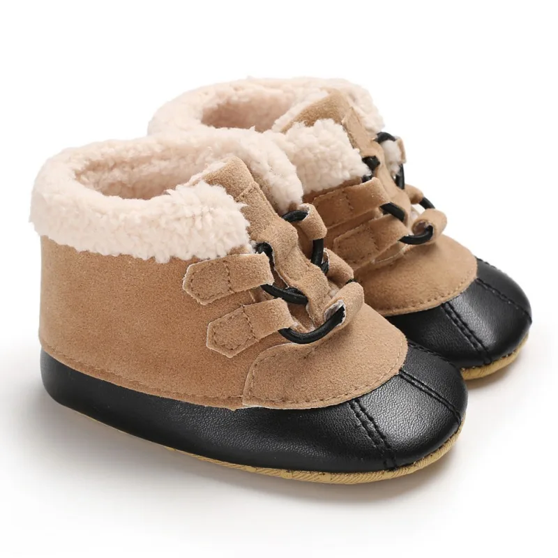 Зимние мягкие плюшевые детские пинетки для малышей Нескользящие зимние ботинки