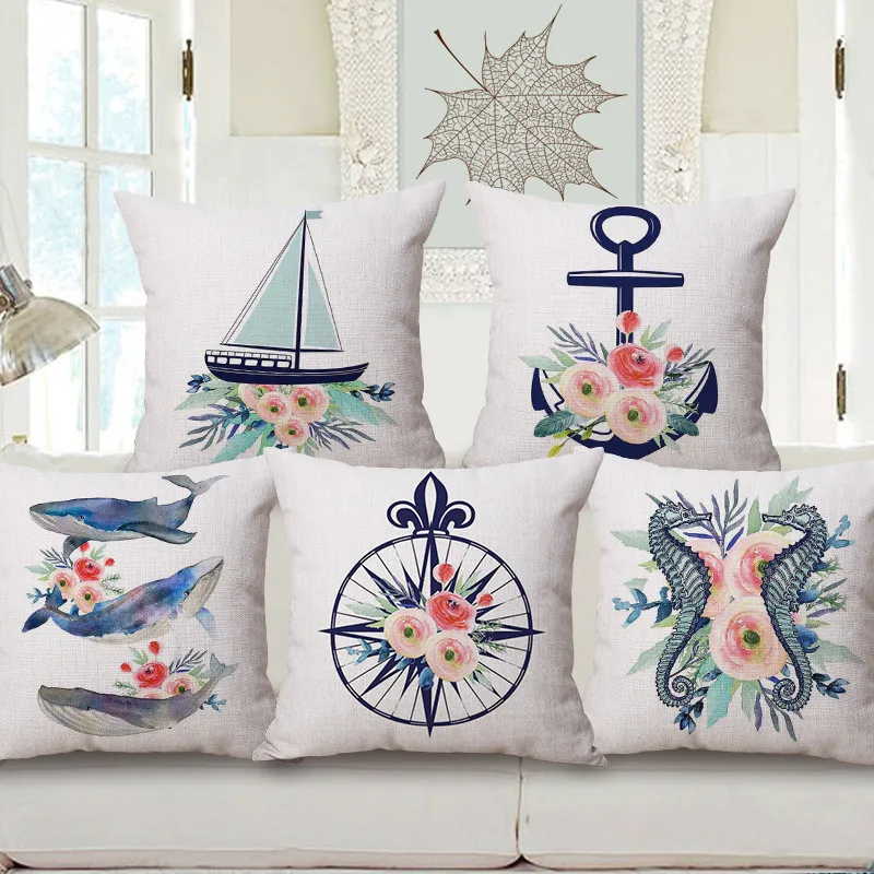Sea Voyager Ship Anchor Art Watercolor Painting Flower Seahorse Whale Linen Pillow Case
Sea Voyager Ship Anchor Art Watercolor Painting Flower Seahorse Whale Linen Pillow Case