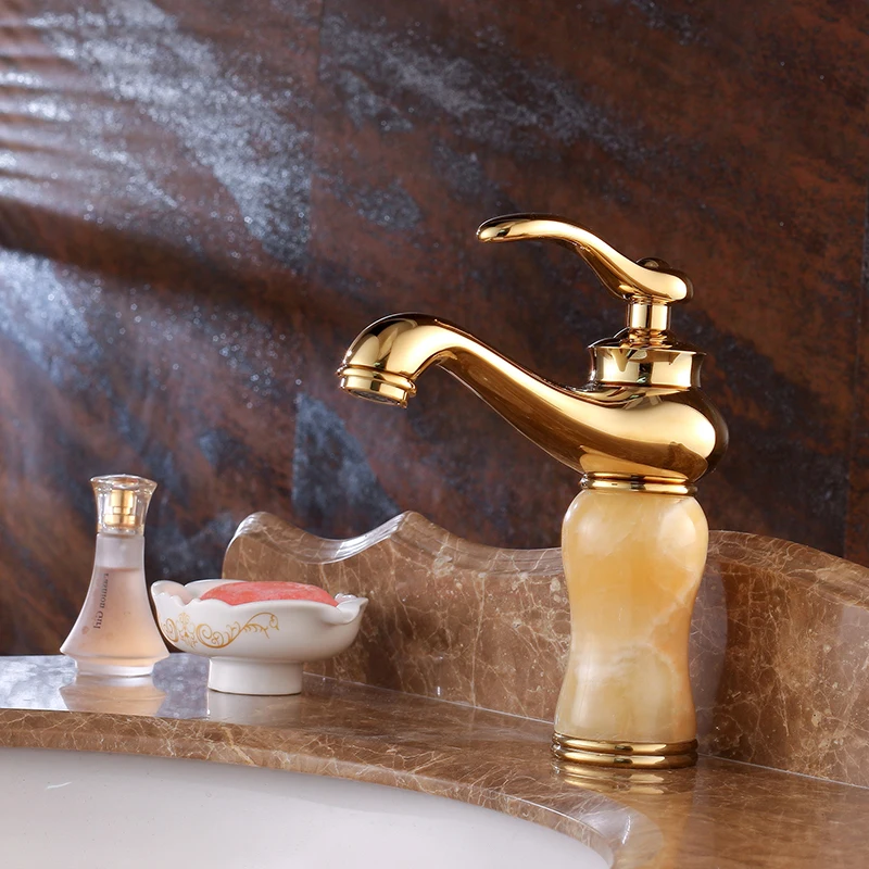 Gold jade ware Bathroom Faucet Single handle Single Hole Sink Basin Faucet Cold Hot Water Mixer Bathroom Accessories
Gold jade ware Bathroom Faucet Single handle Single Hole Sink Basin Faucet Cold Hot Water Mixer Bathroom Accessories
