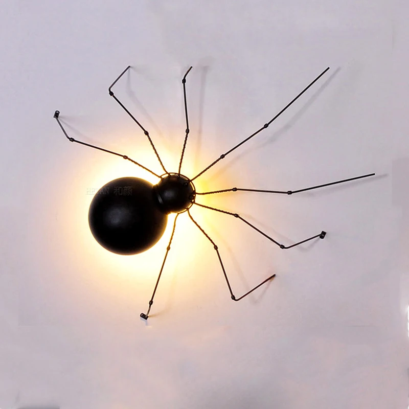 3W creative spider wall lamp unique design wrought black iron animal wall sconce for living room bedroom coffee shop
3W creative spider wall lamp unique design wrought black iron animal wall sconce for living room bedroom coffee shop