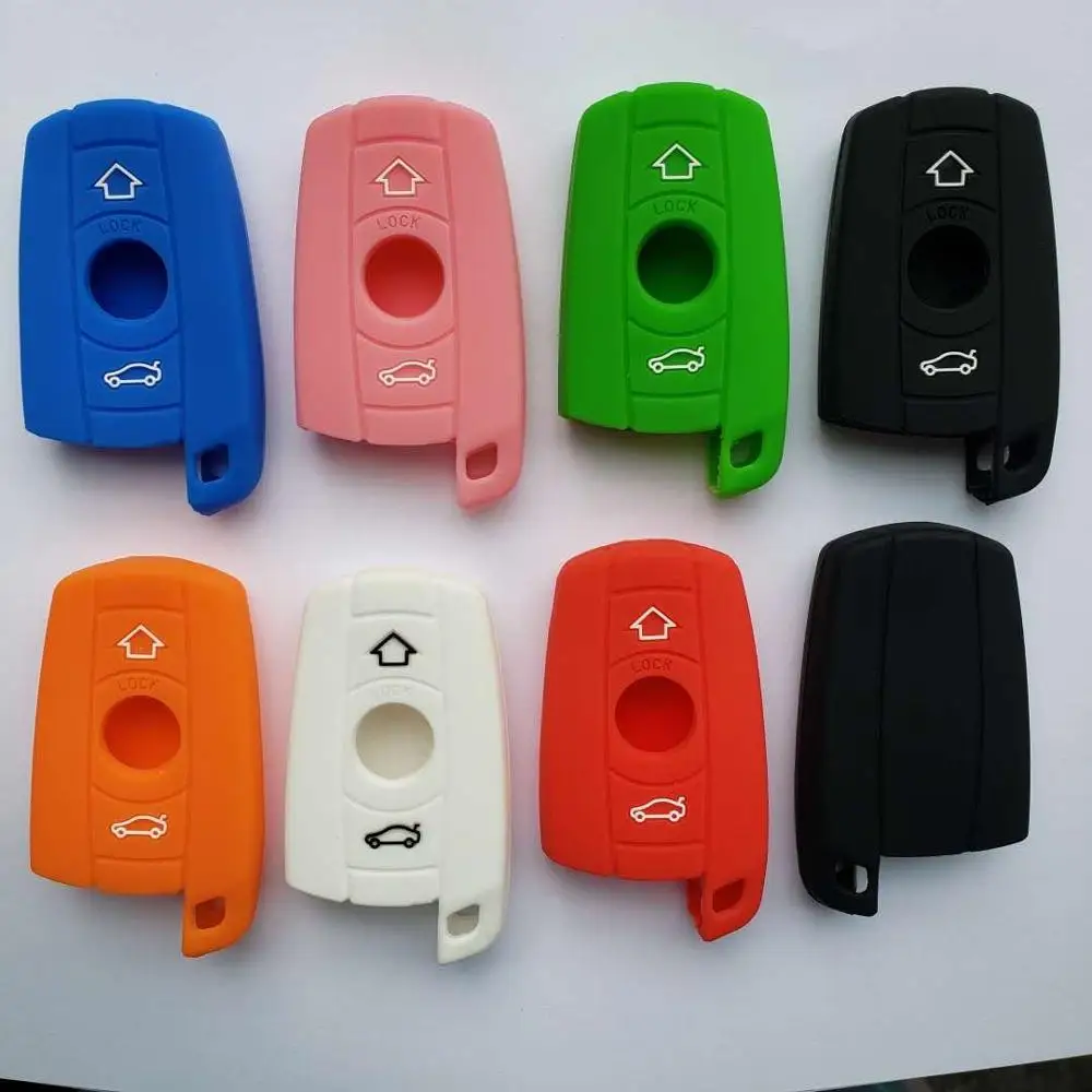 Silica Gel Smart Key Case For BMW Car X1 X5 X6 Z4 1 3 5 6 7 Series E90 E91 E92 E60 FOB Remote Guard Skin Jacket Cover Button | Автомобили