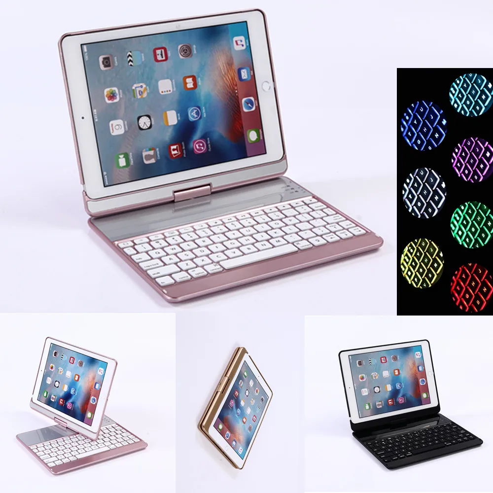 360 Rotating Bluetooth 7 Colors Backlit Plastic Keyboard Case Cover For Air 1 2 iPad 2017 2018 9.7 Pro 9.7 2019 Air 10.5 10.2
360 Rotating Bluetooth 7 Colors Backlit Plastic Keyboard Case Cover For Air 1 2 iPad 2017 2018 9.7 Pro 9.7 2019 Air 10.5 10.2