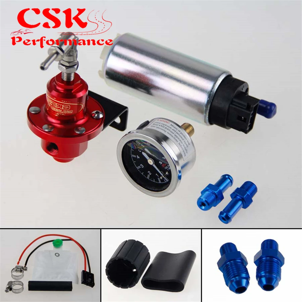 255 LPH EFI Fuel Injection Pump/Tank +140 PSI Pressure Regulator+Oil Gauge Kit Black/Blue/Red
255 LPH EFI Fuel Injection Pump/Tank +140 PSI Pressure Regulator+Oil Gauge Kit Black/Blue/Red