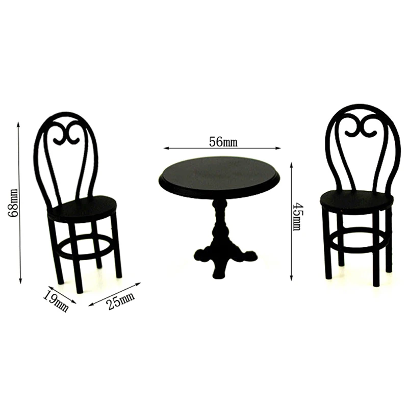 Мини металлический обеденный стол стул Set1/12 кукольный домик Миниатюрные
