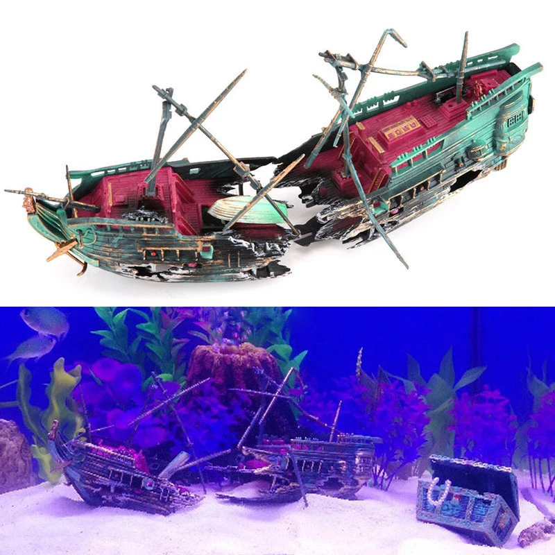 Artificial Aquarium Ornament Air Aerobic Device Decor Split ShipWreck Sailing Boat Sunk Ship Fish Tank Aquarium Decoration
Artificial Aquarium Ornament Air Aerobic Device Decor Split ShipWreck Sailing Boat Sunk Ship Fish Tank Aquarium Decoration