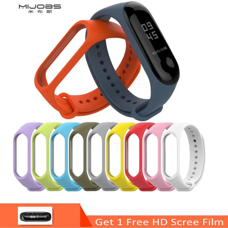 Браслет Mijobs для Xiaomi Mi Band 3 спортивный ремешок часов силиконовый на запястье