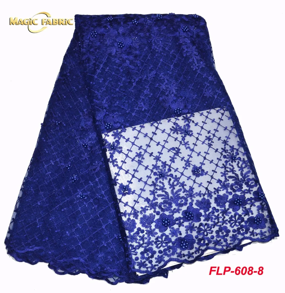 Fabric with beads high quality french lace fabric for wedding dress royal blue white embroidered tulle fabric FLP-608
Fabric with beads high quality french lace fabric for wedding dress royal blue white embroidered tulle fabric FLP-608
