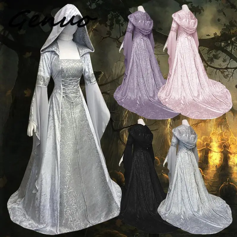 Genuo Halloween Dress Cosplay Costumes Scary Vampire Witch Clothes Women Medieval Masquerade Costume Black Fancy Maxi Dress
Genuo Halloween Dress Cosplay Costumes Scary Vampire Witch Clothes Women Medieval Masquerade Costume Black Fancy Maxi Dress
