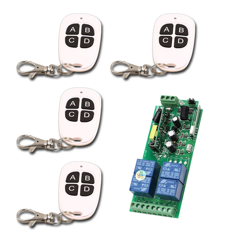 1000W AC85V ~250V RF Wireless Remote Control Switch 4CH Relay Radio Wide Voltage Receiver & Transmitters For Gate Electric Doors
1000W AC85V ~250V RF Wireless Remote Control Switch 4CH Relay Radio Wide Voltage Receiver & Transmitters For Gate Electric Doors