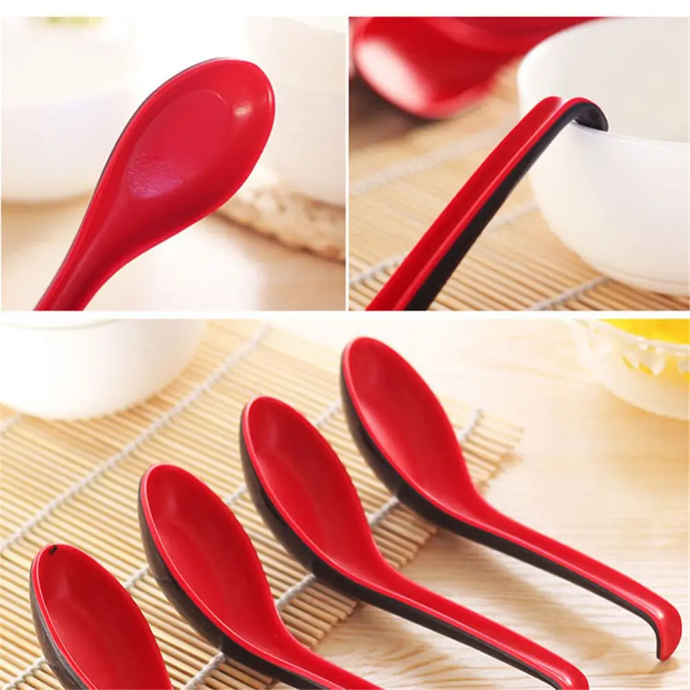 Black Red Plastic Spoon Home Flatware Porridge Bowl Chinese Dinner Spoon Japanese Soup Spoon for Home Restaurant kitchen tools
Black Red Plastic Spoon Home Flatware Porridge Bowl Chinese Dinner Spoon Japanese Soup Spoon for Home Restaurant kitchen tools