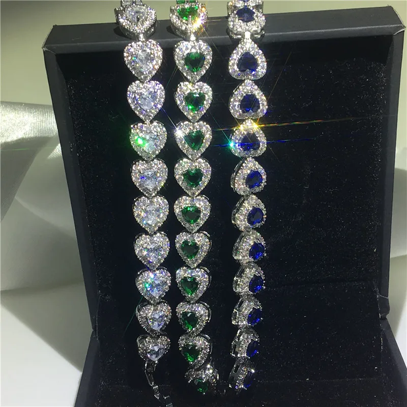 Vecalon 3 colors Lovers Heart shape Bracelet AAAAA Cubic Zirconia White gold filled Party wedding Bracelets for women Jewelry
Vecalon 3 colors Lovers Heart shape Bracelet AAAAA Cubic Zirconia White gold filled Party wedding Bracelets for women Jewelry