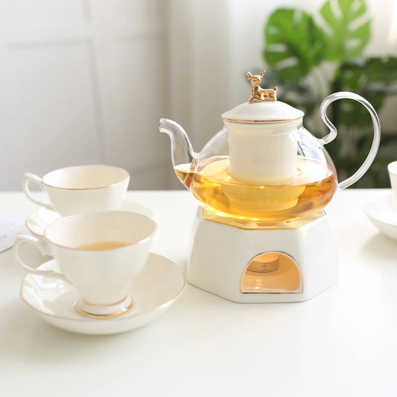 Flower Teapot Sets Drinkware Teapot Candle-heated Base Ceramic Tea Pot Mug Saucer Set
Flower Teapot Sets Drinkware Teapot Candle-heated Base Ceramic Tea Pot Mug Saucer Set