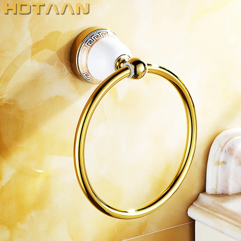 Solid Brass Gold Finished Round Towel Ring,ceramic base Bathroom Accessories Towel Holder,Towel rack YT-12791-B
Solid Brass Gold Finished Round Towel Ring,ceramic base Bathroom Accessories Towel Holder,Towel rack YT-12791-B