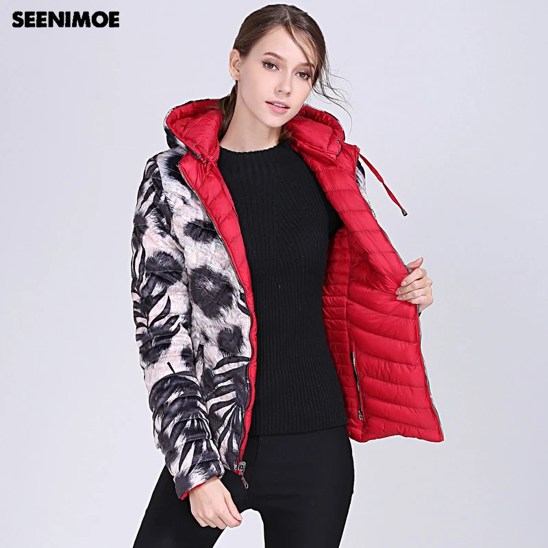 Женское зимнее пальто Seenimoe Двустороннее хлопковое M 3XL 2019|Женские парки| |