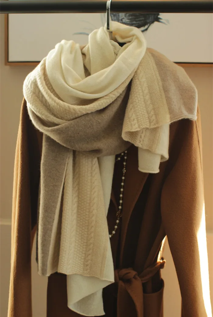pure goat cashmere twosted knit women fashion long scarf shawl pashmina 3color patchwork 180x70cm retail wholesale
pure goat cashmere twosted knit women fashion long scarf shawl pashmina 3color patchwork 180x70cm retail wholesale