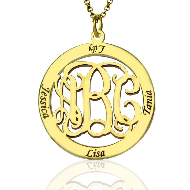 Wholesale Big Circle Monogram Necklace 925 Solid Silver Hand Stamp 4 Name Personalized Engraved Jewelry BFF Gift Family Pendent
Wholesale Big Circle Monogram Necklace 925 Solid Silver Hand Stamp 4 Name Personalized Engraved Jewelry BFF Gift Family Pendent