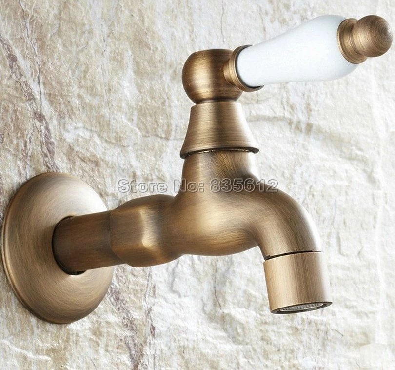 Wall Mounted Antique Brass Ceramic Handle Mop Pool Faucet / Laundry Sink Cold Water Tap Wav107
Wall Mounted Antique Brass Ceramic Handle Mop Pool Faucet / Laundry Sink Cold Water Tap Wav107